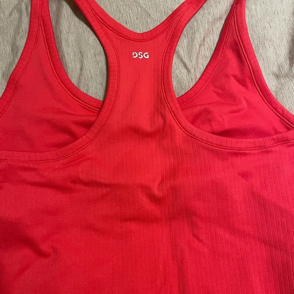 DSG Red Ribbed Racerback Tank Top - Picture 5 of 6